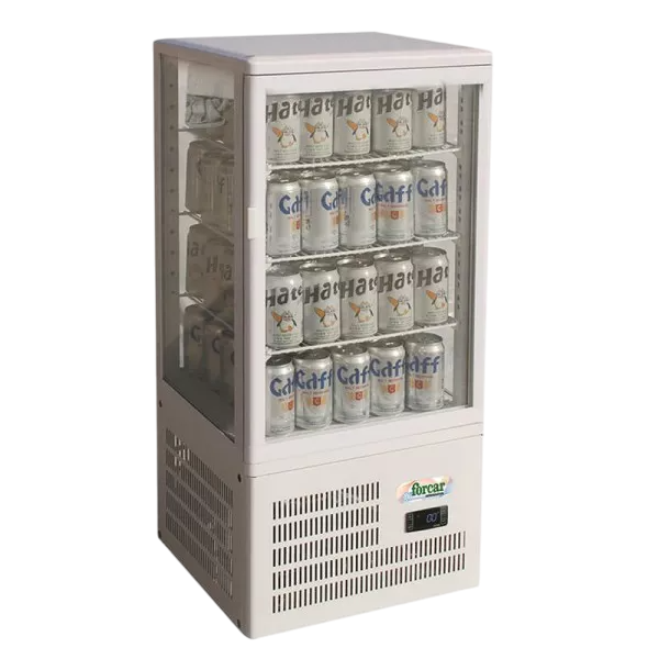 Vetrina espositore refrigerato da banco con 4 lati a vetro